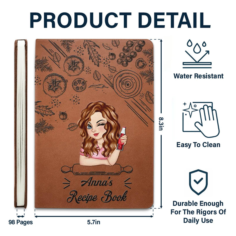 Family Recipe Cookbook - Personalized Leather Journal