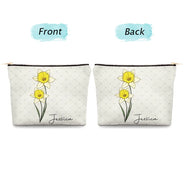 Birth Flower For Women - Personalized Cosmetic Bag
