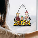 Family Sitting 2024 - Personalized Window Hanging Suncatcher Ornament