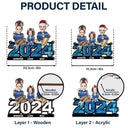 Family Sitting 2024 - Personalized Window Hanging Suncatcher Ornament