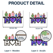 Mom Dad With Children - Personalized Window Hanging Suncatcher Ornament