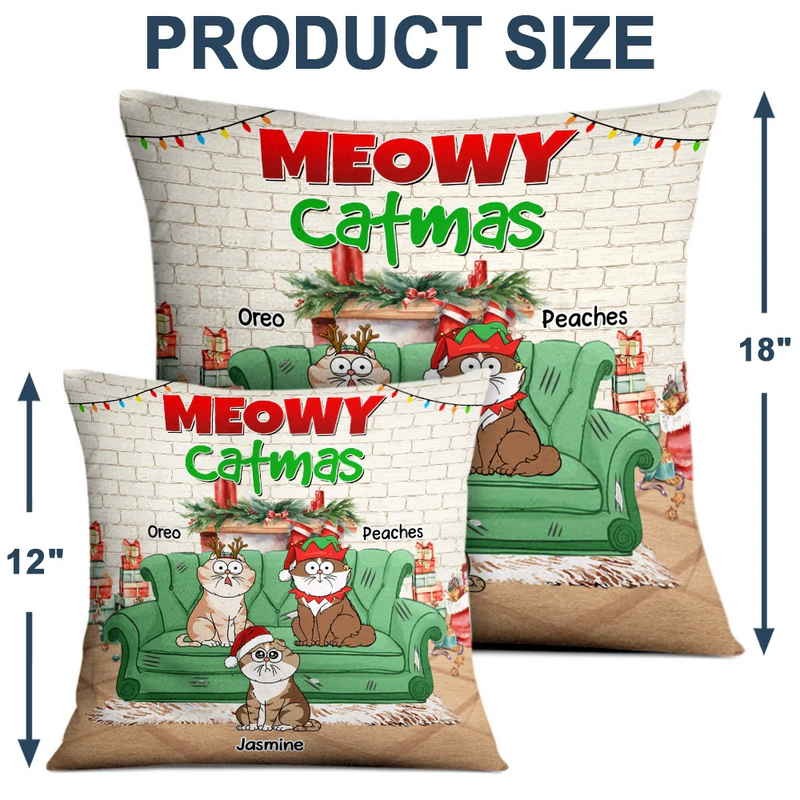Meowy Catmas Christmas - Personalized Pillow