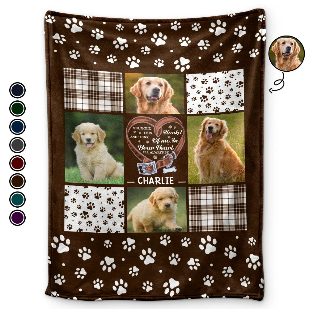 Custom Photo Snuggle This Blanket Pet Memorial - Personalized Fleece Blanket, Sherpa Blanket