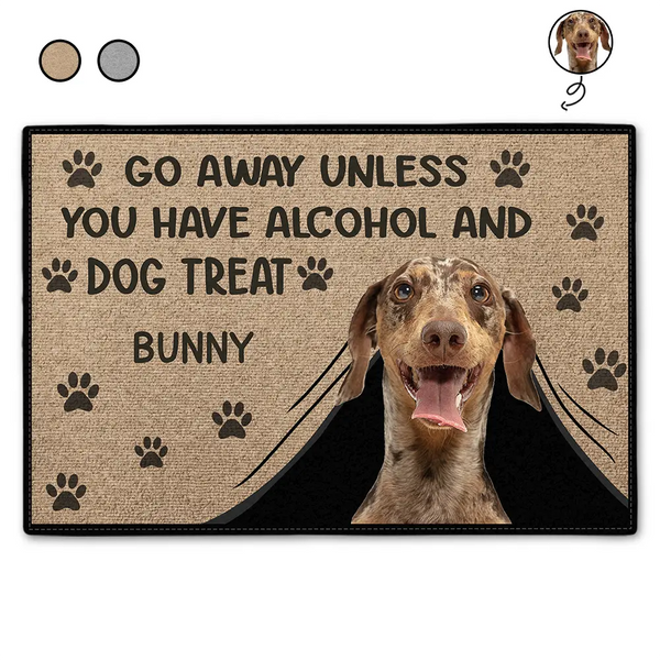 Pet Lovers, Pet Mom, Pet Dad - Custom Photo Go Away Unless You Have Dog Lovers - Personalized Doormat