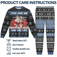 Cat Couple - You And Me And The Cats Christmas Couples - Personalized Unisex Pajamas Set