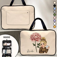 Birth Month Flowers Bloom Where You're Planted - Personalized Toiletry Bag