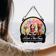 Dog Lovers, Pet Lovers - A Bond That Can't Be Broken - Personalized Window Hanging Suncatcher Ornament