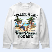 Gift For Couples,Gift For Husband,Gift For Wife,Gift For Boyfriend,Gift For Girlfriend,Travel,Happy - Travel Partners For Life - Personalized T Shirt