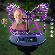Memorial,Custom Photo,Family,Parents,Sad - Custom Photo Your Wings Were Ready But My Heart Was Not - Personalized Solar Light