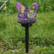 Memorial,Custom Photo,Family,Parents,Sad - Custom Photo Your Wings Were Ready But My Heart Was Not - Personalized Solar Light