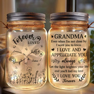 Gift For Mother,Gift For Grandma,Long Distance - Grandma Mom Even When I'm Not Close By - Personalized Mason Jar Light
