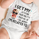 New baby,New Mom,Funny,New Dad,Parents,Gift For Mother - I Get My Attitude - Personalized Baby Onesie