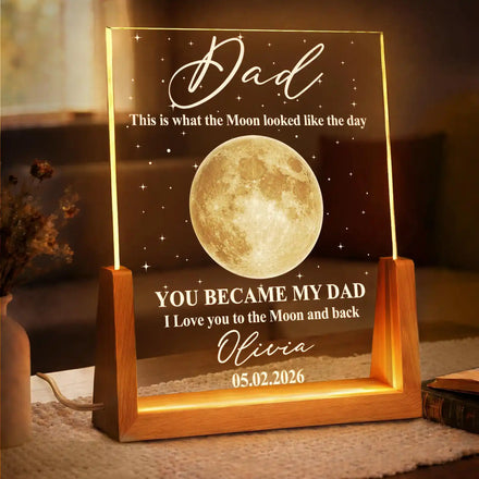 Moon Phase The Moon The Day You Became My Mom - Personalized Night Light