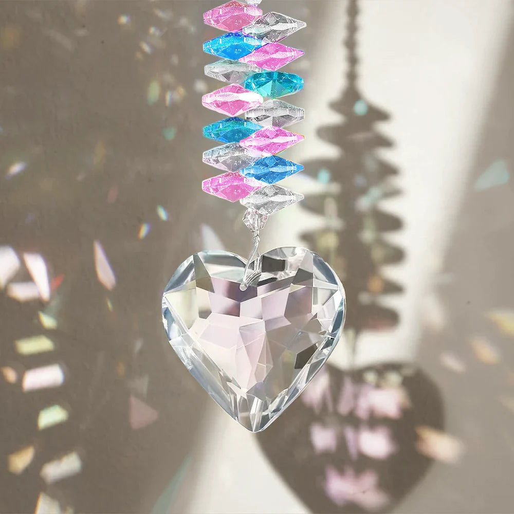 Gift For Mother,Mom - Daughters (Adult),Mom - Daughters (Young),Mom - Sons,Mom - Children,Gift For Daughter,Love - The Love Between A Mother And Her Children - Personalized Heart Crystal Suncatcher