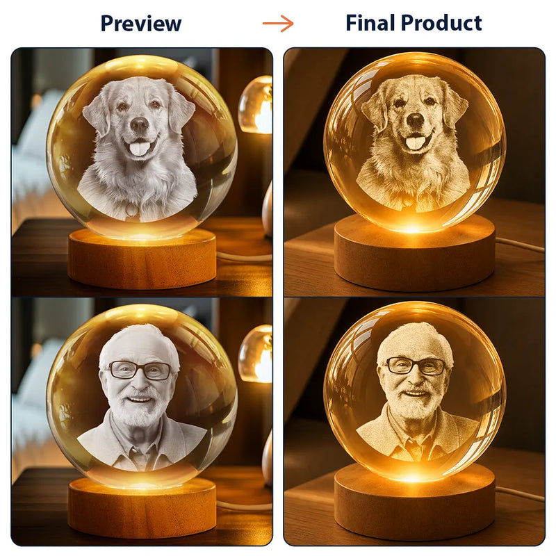 Gift For Wife,Parents,Gift For Yourself,Gift For Women,Gift For Mother,French,New Mom,New baby,Non-Eng,Photo,Calendar,Adorable - Photo Et Calendrier Personnalisables Devenue Ma Maman - Lampe Boule En Cristal Personnalisée