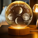 Moon Phase The Days You Became My Mom - Personalized Crystal Globe Lamp