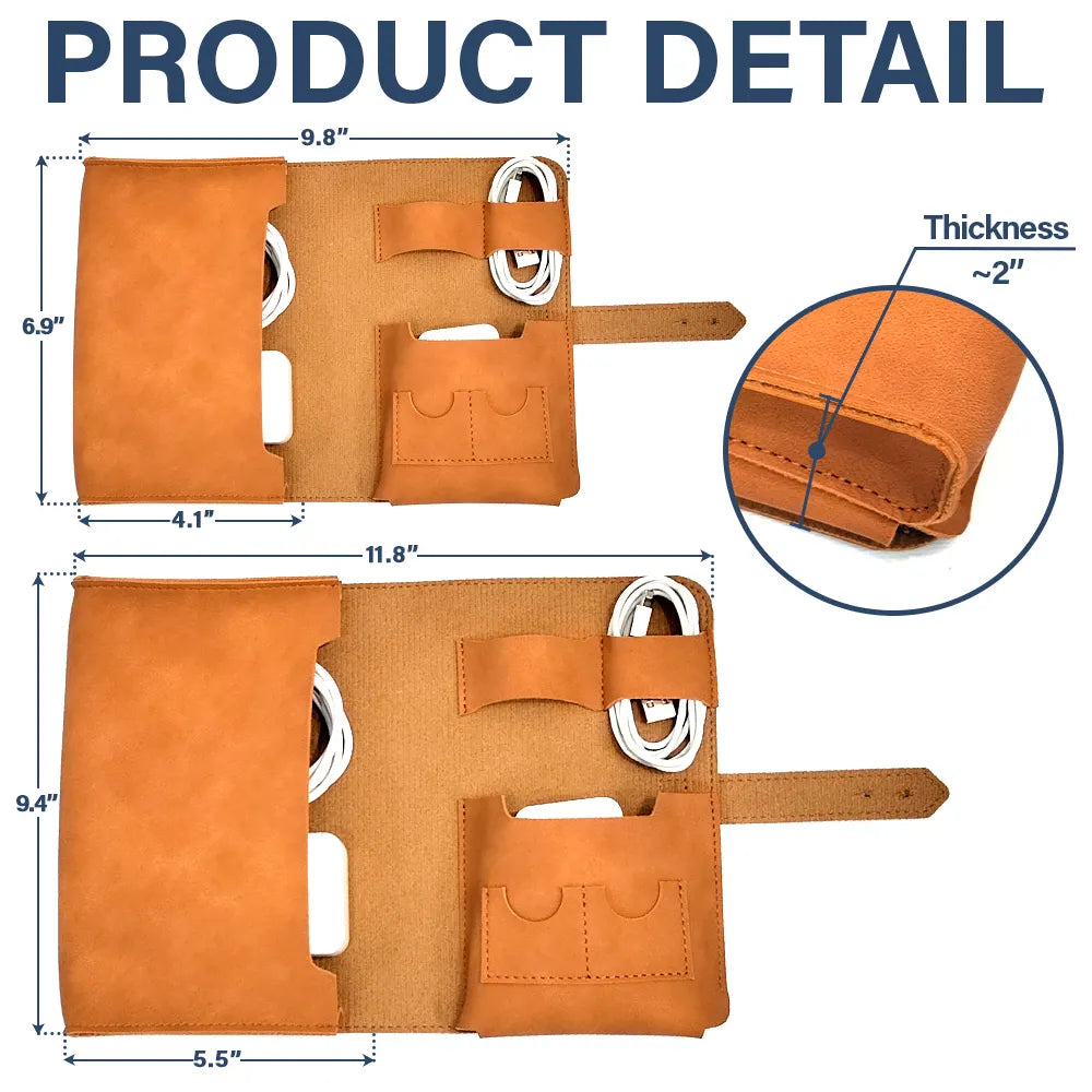 All My Charging Sh*t - Personalized Leather Cable Bag