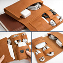 Camping, Gift For Women, Gift For Men, Happy - Camping Woman Man All My Charging Shit - Personalized Leather Cable Bag