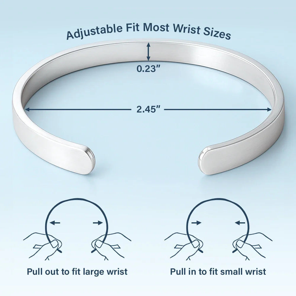 Gift For Yourself,Gift For Women,Gift For Men - Medical ID Health Condition - Personalized Bangle Bracelet Cuff