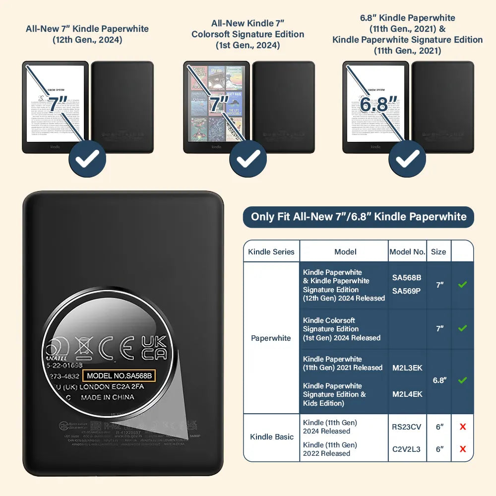 Christmas,Cozy,Reading,Gift For Yourself,Vector - Reading Is My Happy Place - Personalized Kindle Paperwhite Case Kickstand