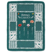 Gift For Mother,Gift For Grandma,Love,Gift For Women - Quilt Pattern Birth Month Flower Grandmas Garden - Personalized Fleece Blanket, Sherpa Blanket