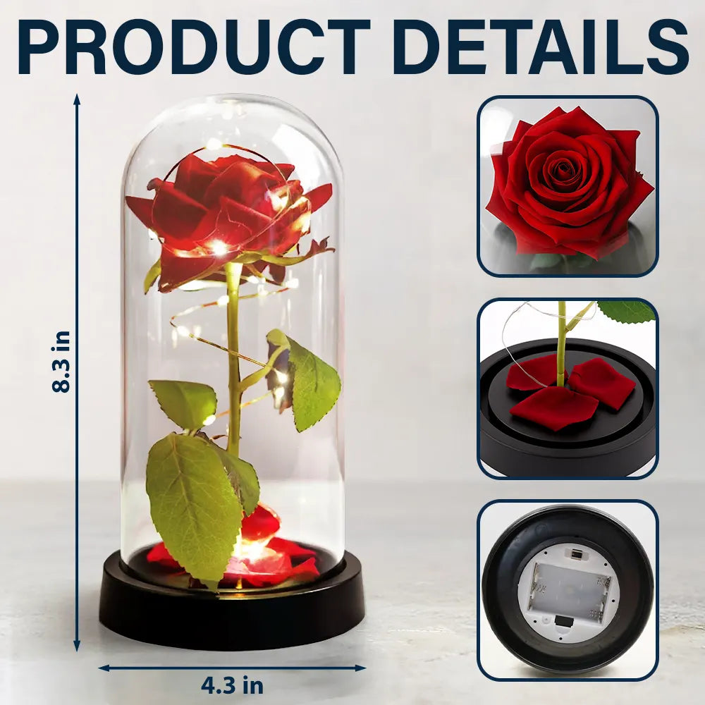 3D Effect Couple I'm Yours No Returns Or Refunds - Personalized Everlasting Rose Dome Lamp