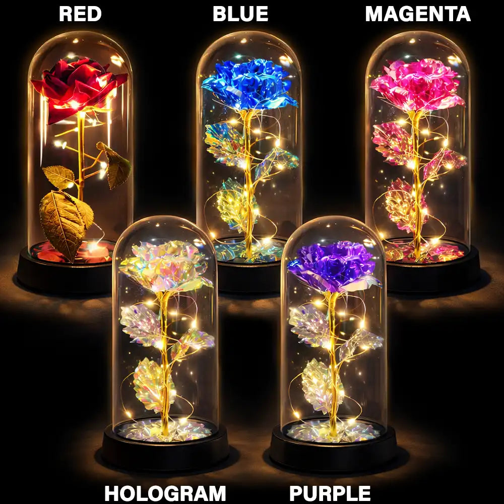 Custom Photo Together And Forever Yours - Personalized Everlasting Rose Dome Lamp