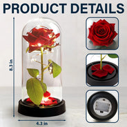 Gift For Couples,Gift For Husband,Gift For Wife,Gift For Boyfriend,Gift For Girlfriend,LGBT,Love,French - À Toi Pour Toujours - Lampe Dôme À Rose Éternelle Personnalisée