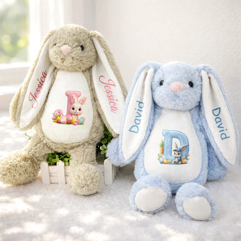 Easter,Happy,Gift For Kids,Parents,Gift For Grandkids,Gift For Daughter,Gift For Son - Rabbit Alphabet Letters Faux Chenille - Personalized Soft Toy Bunny