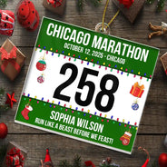 Gift For Yourself, Gift For Women, Gift For Men, Happy, Christmas, Top Market - Race Bib For Runner - Personalized Custom Shaped Acrylic Ornament