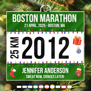Top Market,Gift For Yourself,Gift For Women,Gift For Men,Christmas,Happy - Race Bib For Runner Christmas - Personalized Custom Shaped Acrylic Ornament
