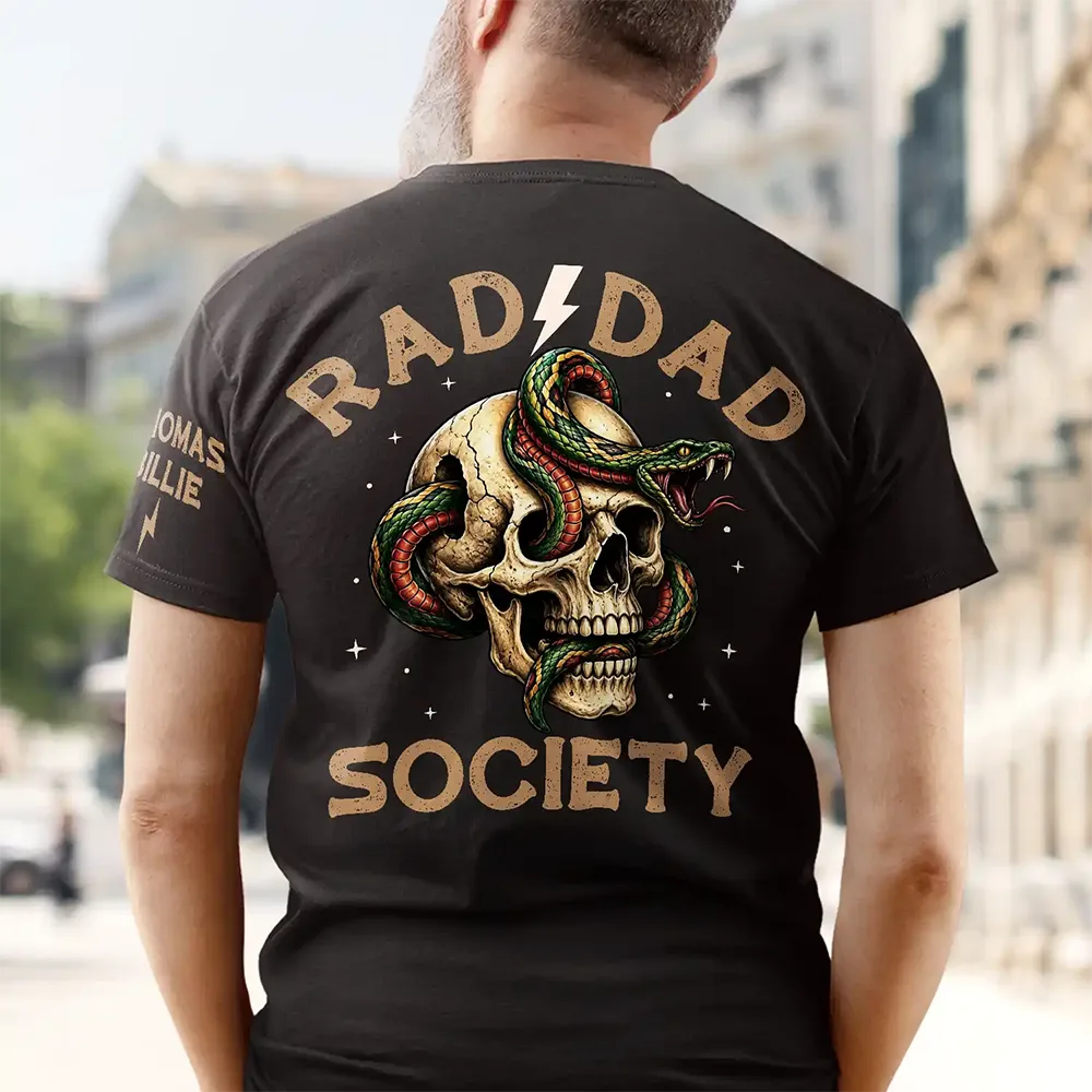Gift For Father,Gift For Grandpa,Non-Eng,Icon,Proud - Rad Dad Society - Personalized T Shirt