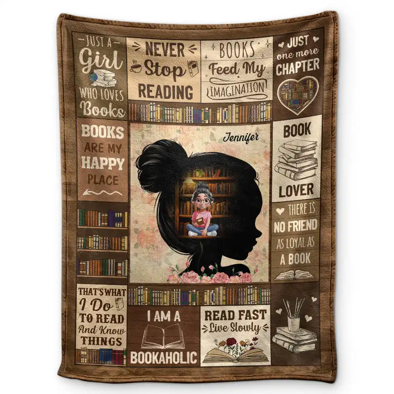 Reading,Gift For Yourself,Gift For Women,Happy - Reading Just A Girl Who Loves Books, Book Soul - Personalized Fleece Blanket, Sherpa Blanket