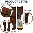 Reading,Gift For Women,Pet Mom,Cat Mom,Dog Mom,Happy,Top Market - Reading Just A Girl Who Loves Books & Dogs Cats 3D Effect - Personalized Socks