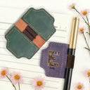 Gift For Yourself,Happy - Reading Monogram Keepsake Bookish Keepsake - Personalized Magnetic Leather Pen Clip