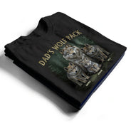Gift For Father,Gift For Grandpa,Love - Realistic Art Papa Dad Wolf Pack - Personalized T Shirt