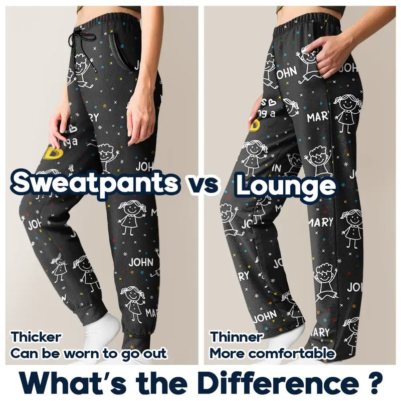 Gift For Grandpa,Gift For Father,Funny,Stick Figure - Reasons I Love Being Papa Stick Figures - Personalized Pajama Pants