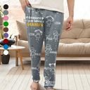 Gift For Grandpa,Gift For Father,Funny,Stick Figure - Reasons I Love Being Papa Stick Figures - Personalized Pajama Pants