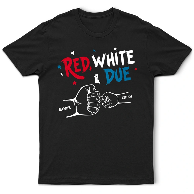 Gift For Father, Gift For Grandpa, Happy, America 250th, Independence Day - Red White And Due Mom Dad Baby Dog Cat - Personalized T Shirt