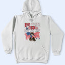 Funny, Cat Lovers, Pet Lovers, Independence Day - Red White Meow - Personalized T Shirt