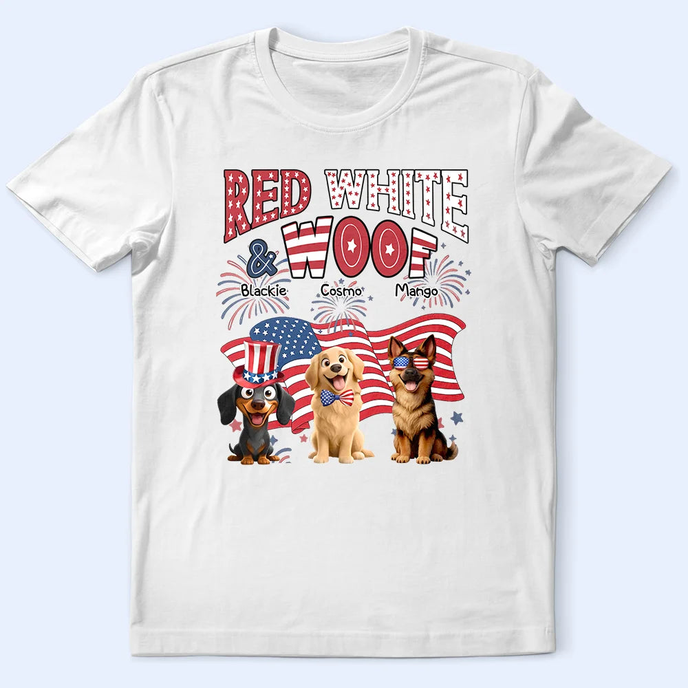 Red White Woof - Personalized T Shirt