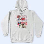 Funny,Dog Lovers,Pet Lovers,Independence Day - Red White Woof - Personalized T Shirt