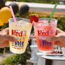 Independence Day,America 250th,Family,Gift For Bestie,Gift For Sibling,Gift For Grandparents,Gift For Yourself,Gift For Women,Gift For Men,Parents,Proud - Red White & Blue US Independence Day - Personalized Frosted Cups