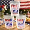 Independence Day,America 250th,Family,Gift For Bestie,Gift For Sibling,Gift For Grandparents,Gift For Yourself,Gift For Women,Gift For Men,Parents,Proud - Red White & Blue US Independence Day - Personalized Frosted Cups