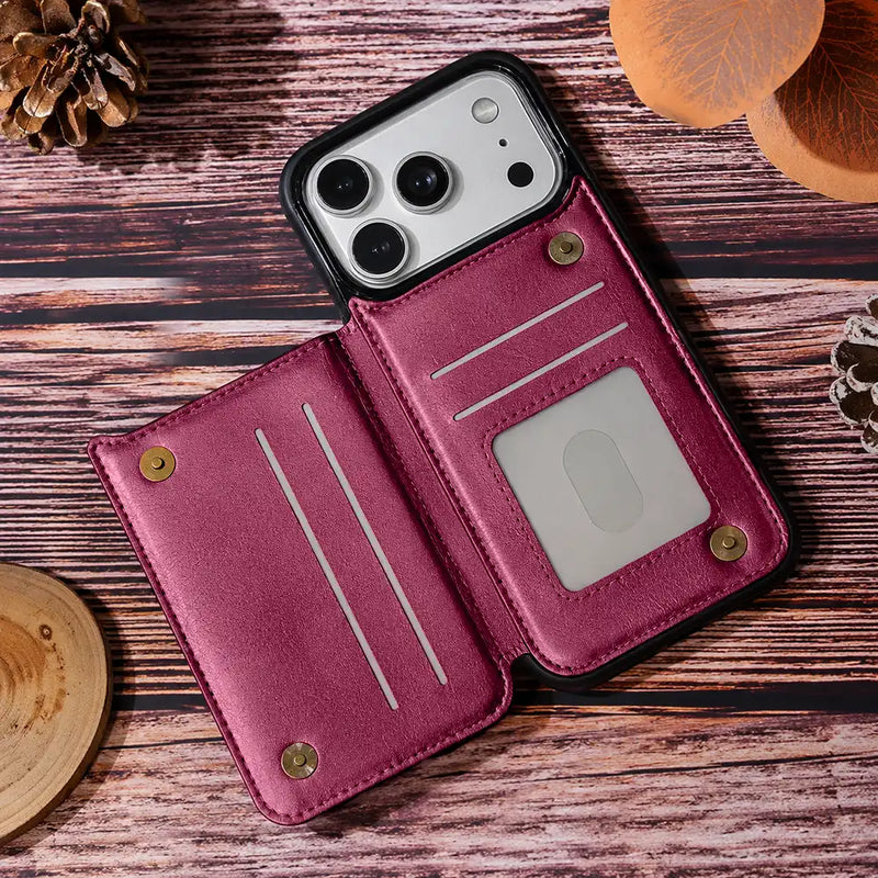 Gift For Grandma,Gift For Mother,Love,Gift For Women - Birth Flower Grandma's Garden - Personalized Leather Flip Wallet Phone Case
