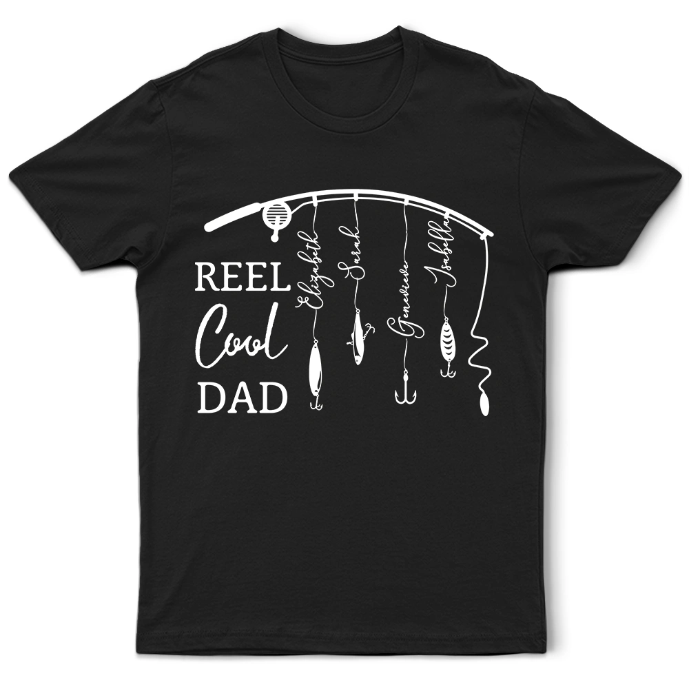 Reel Cool Dad Grandpa - Personalized T Shirt