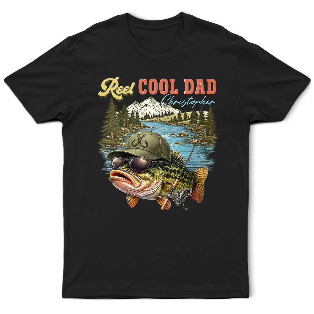 Gift For Husband,Gift For Yourself,Gift For Men,Gift For Father,Gift For Grandpa,Fishing,Dad's Hobby,Non-Eng,Icon,Humorous - Reel Cool Dad Gradpa - Personalized T Shirt