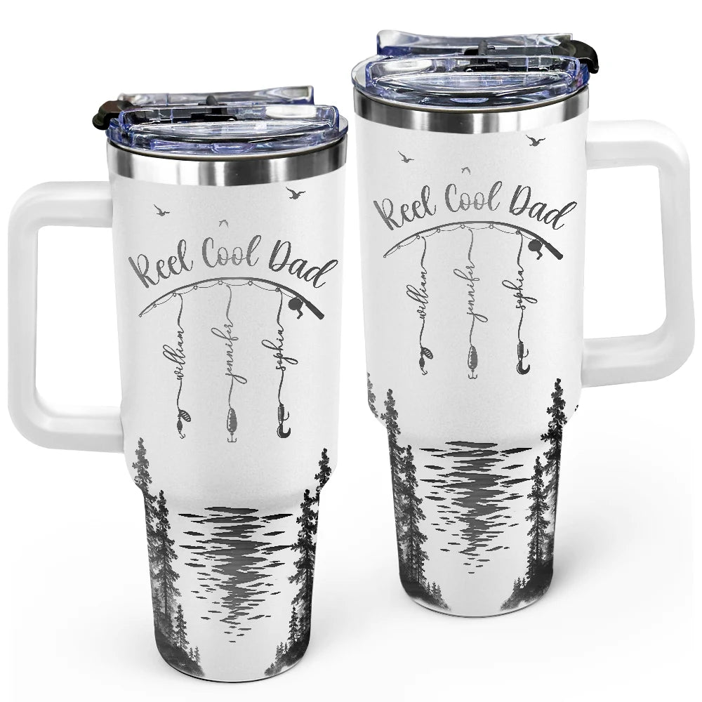 Reel Cool Dad Grandpa - Personalized Engraved 40oz Tumbler