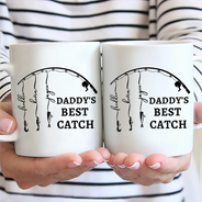 Gift For Father,Gift For Grandpa,Fishing,Non-Eng,Icon,Proud - Reel Cool Dad Grandpa - Personalized Mug
