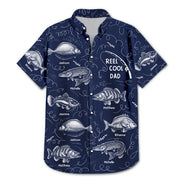 Gift For Father,Fishing,Proud,Icon - Reel Cool Grandpa Dad - Personalized Hawaiian Shirt